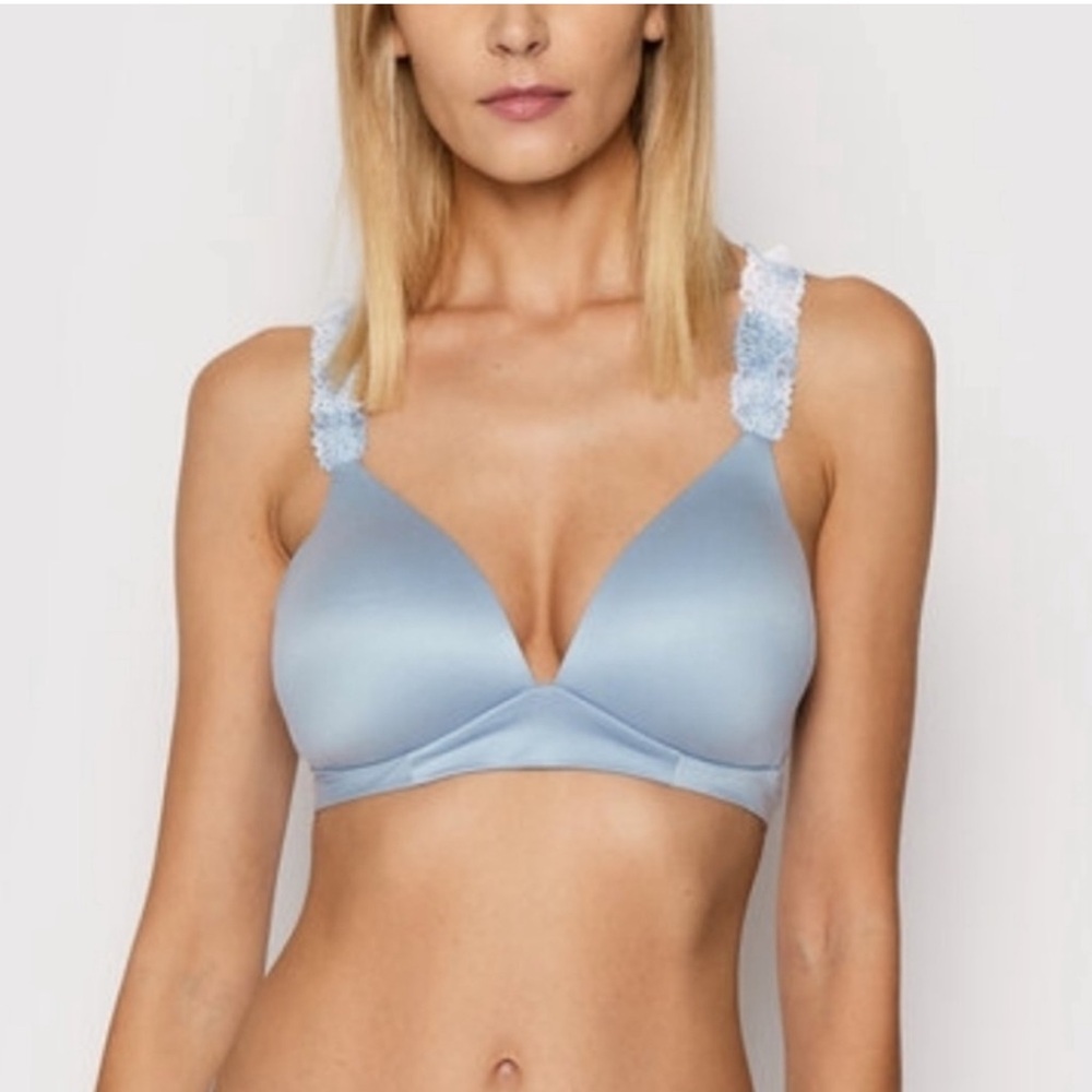 🩵Aerie Blue lace wireless Bra